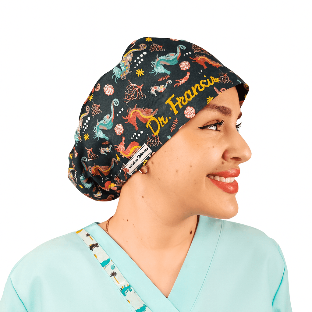 King Julien Madagascar Scrub Cap For Women Satin Optional - [scrub_hat]-[scrub_cap_for_women]-[surgical_cap]