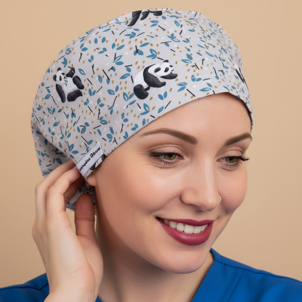  panda scrub cap - warm smile - 