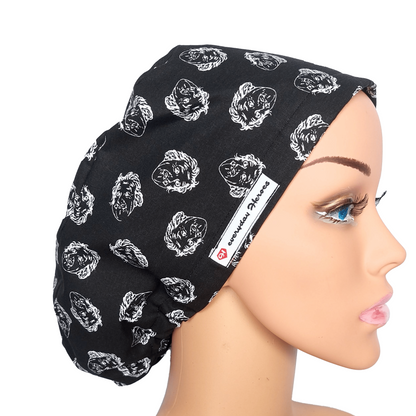 Euro Scrub Hat Einsteins Face - [scrub_hat]-[scrub_cap_for_women]-[surgical_cap]