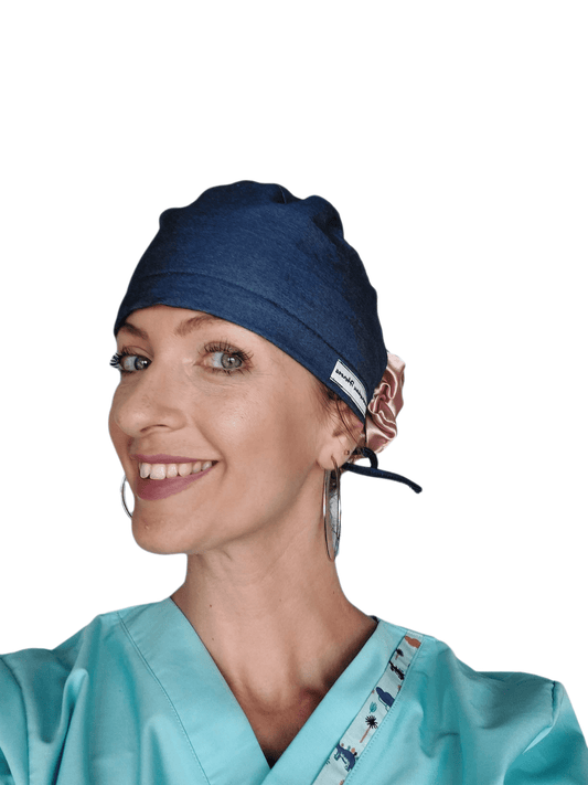 Unisex Surgical Scrub cap soft denim - [scrub_hat]-[scrub_cap_for_women]-[surgical_cap]