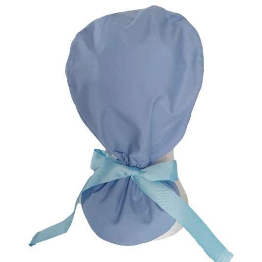 Ponytail Scrub Cap -  Surgical Cap Solid Light Blue - [scrub_hat]-[scrub_cap_for_women]-[surgical_cap]