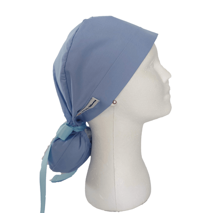 Ponytail Scrub Cap -  Surgical Cap Solid Light Blue - [scrub_hat]-[scrub_cap_for_women]-[surgical_cap]