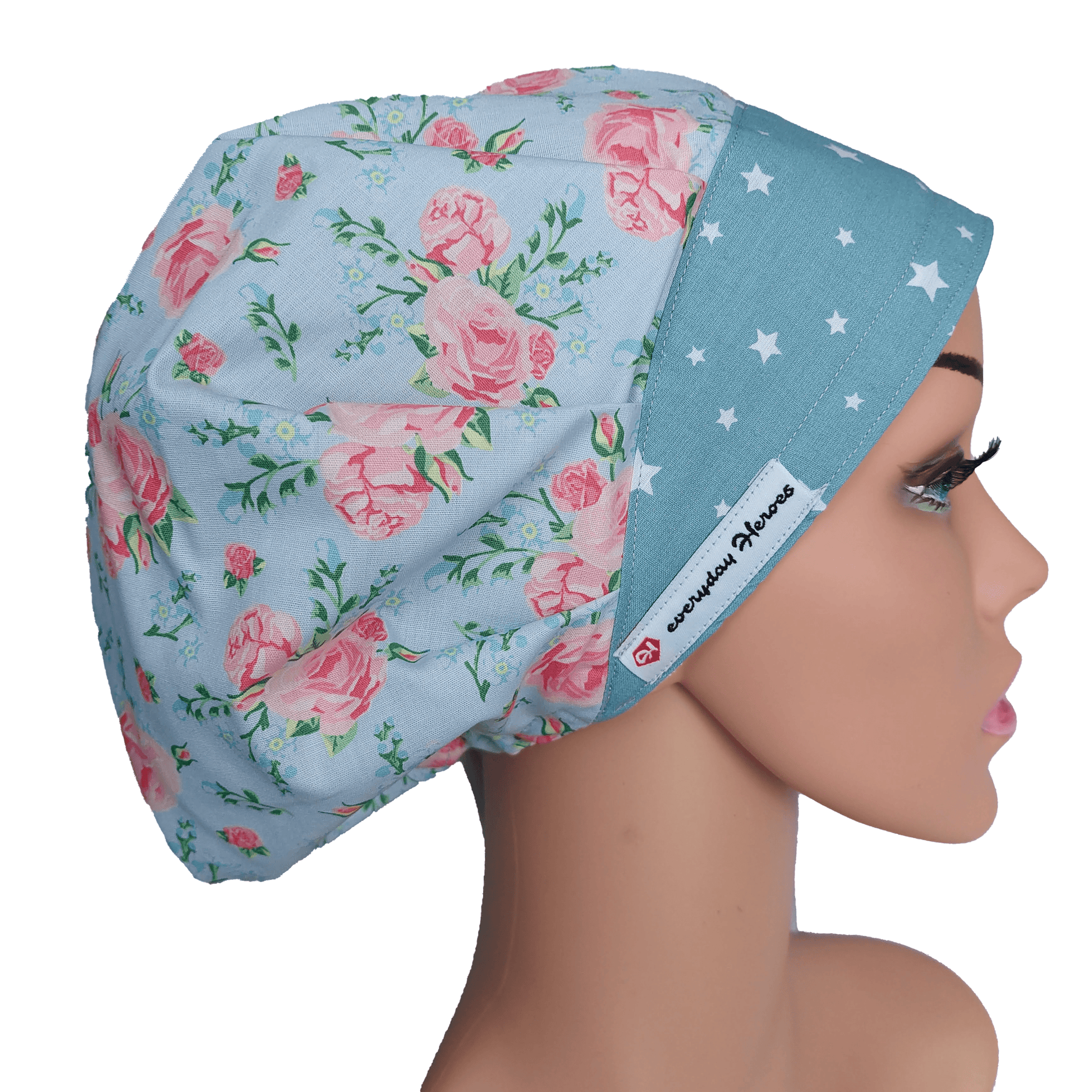 Scrub cap bouffant floral - [scrub_hat]-[scrub_cap_for_women]-[surgical_cap]