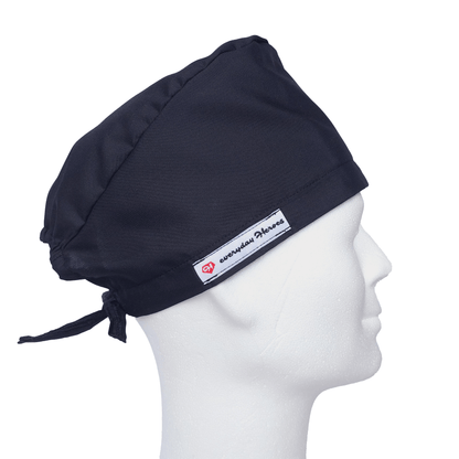 Total Black Scrub Cap Mens - [scrub_hat]-[scrub_cap_for_women]-[surgical_cap]