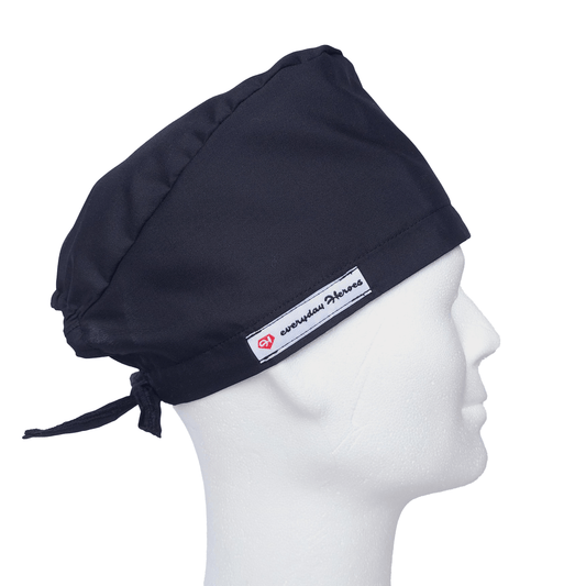 Total Black Scrub Cap Mens - [scrub_hat]-[scrub_cap_for_women]-[surgical_cap]