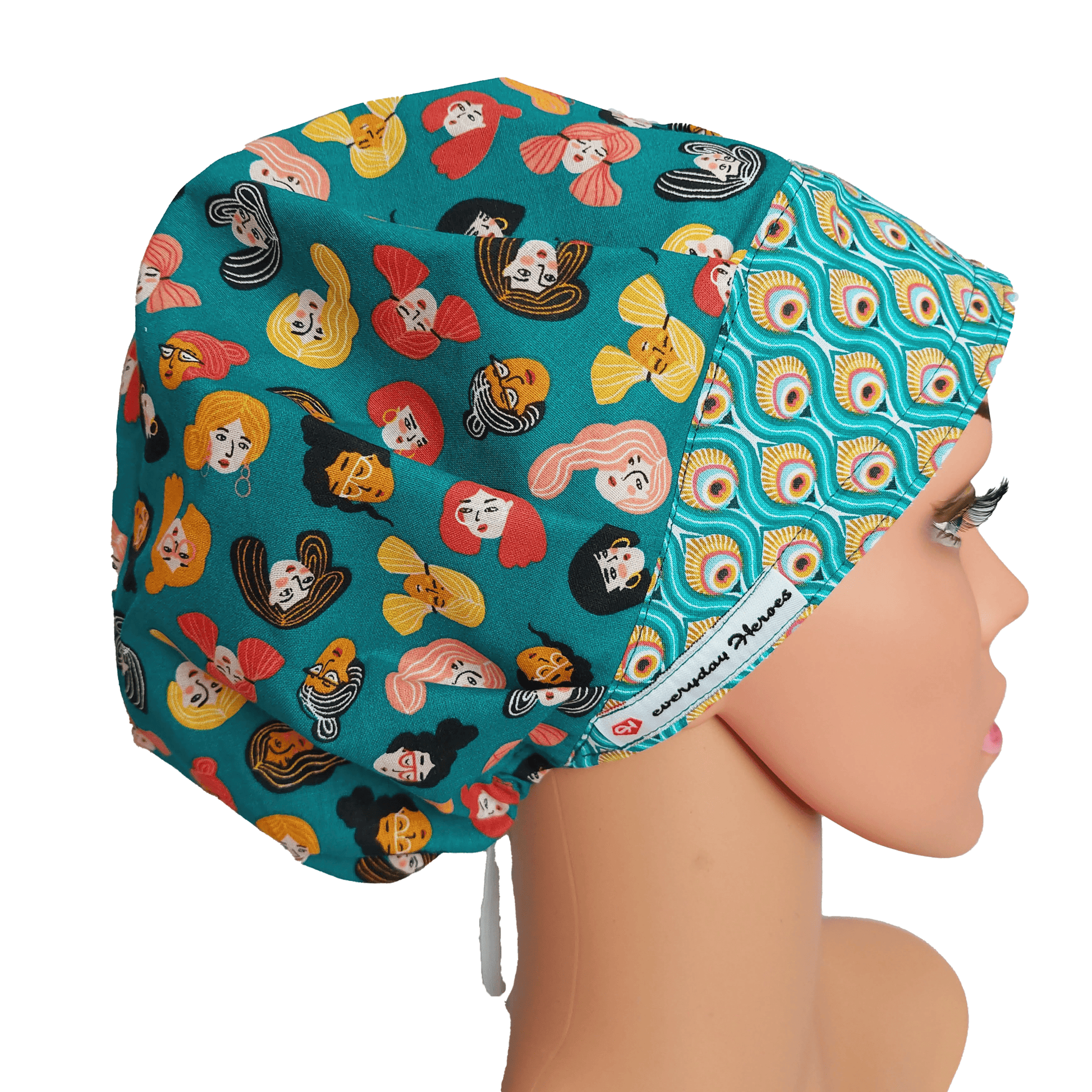 Surgical Scrub Cap Bouffant Faces - [scrub_hat]-[scrub_cap_for_women]-[surgical_cap]