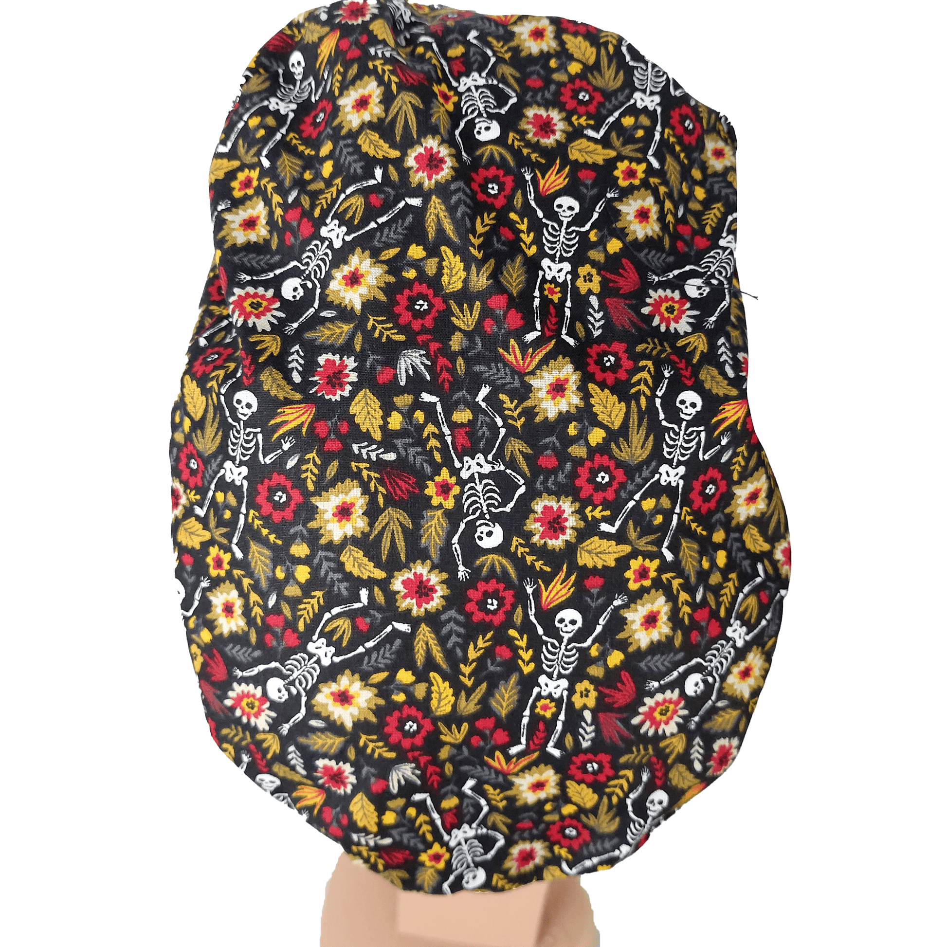 Scrub Cap -Surgical Cap Dancing Skeletons in Flowers - [scrub_hat]-[scrub_cap_for_women]-[surgical_cap]