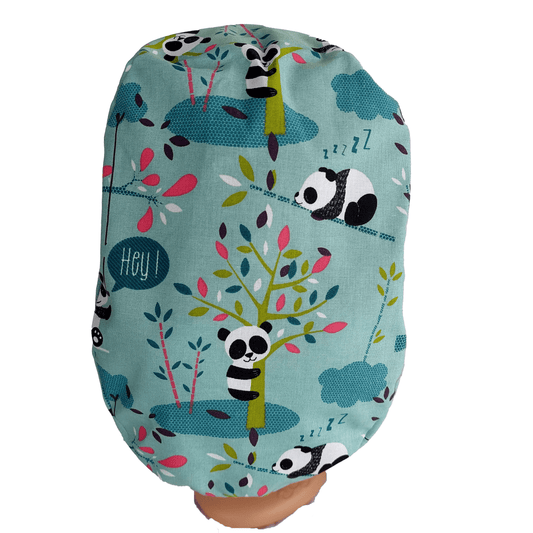 Scrub Cap For Women with Panda and Bamboos 