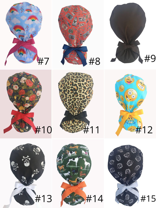 Scrub Hats Ponytail Set - [scrub_hat]-[scrub_cap_for_women]-[surgical_cap]