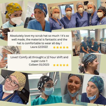 Scrub Cap -Surgical Cap Dancing Skeletons in Flowers - [scrub_hat]-[scrub_cap_for_women]-[surgical_cap]